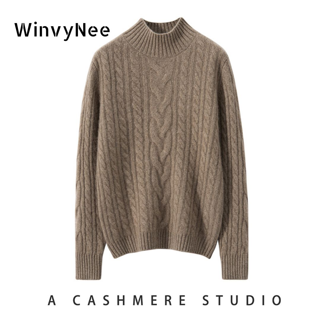 Cashmere Sweater Formal - WinvyNee Women Clothing Cashmere Wool Beige
