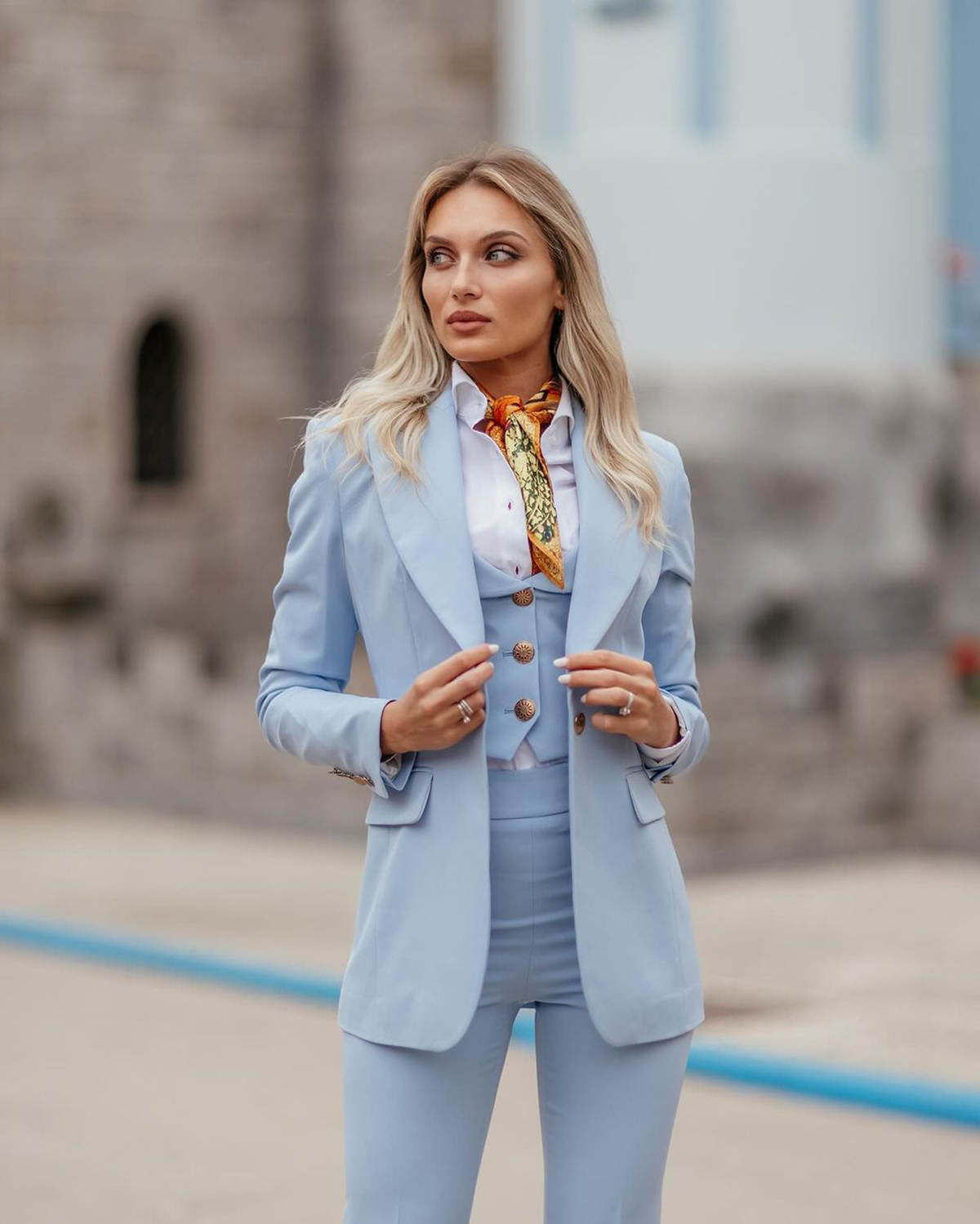 Women Formal Suits Sky Blue Pe - Women Formal Party Wear Dress ulasan dan harga