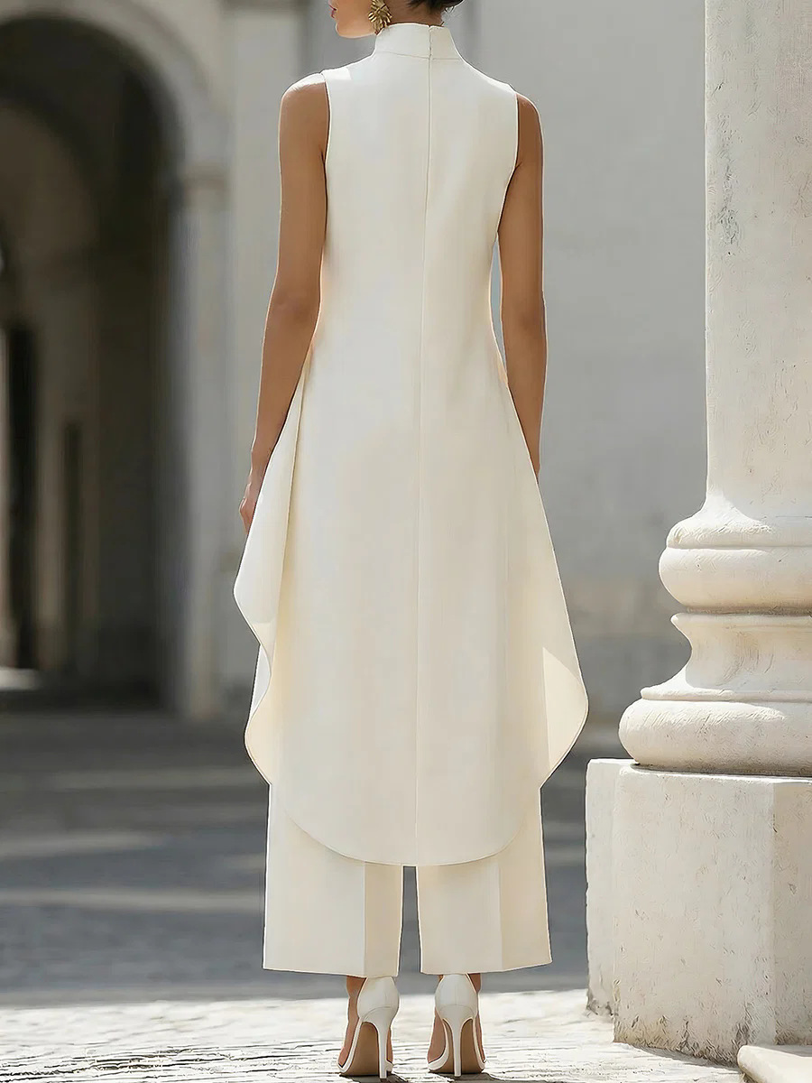 Women Stand Neck Sleeveless La - Women'S Formal Wear Pants ulasan dan harga
