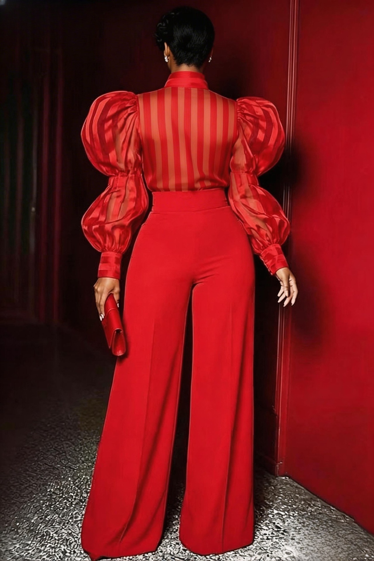 Plus Size Front Seam Wide Leg  - Women'S Formal Wear Pants ulasan dan harga