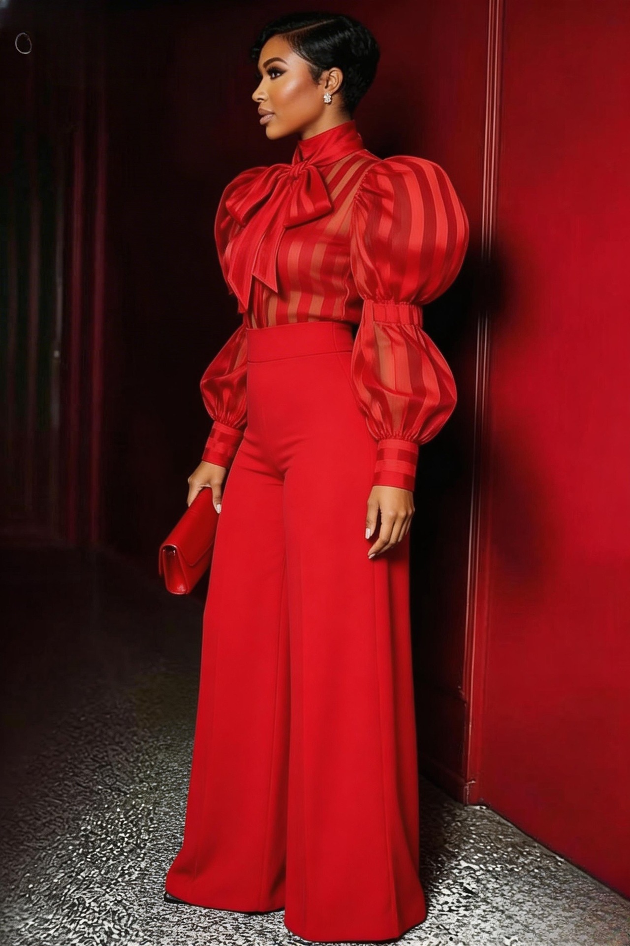 Plus Size Front Seam Wide Leg  - Women'S Formal Wear Pants ulasan dan harga