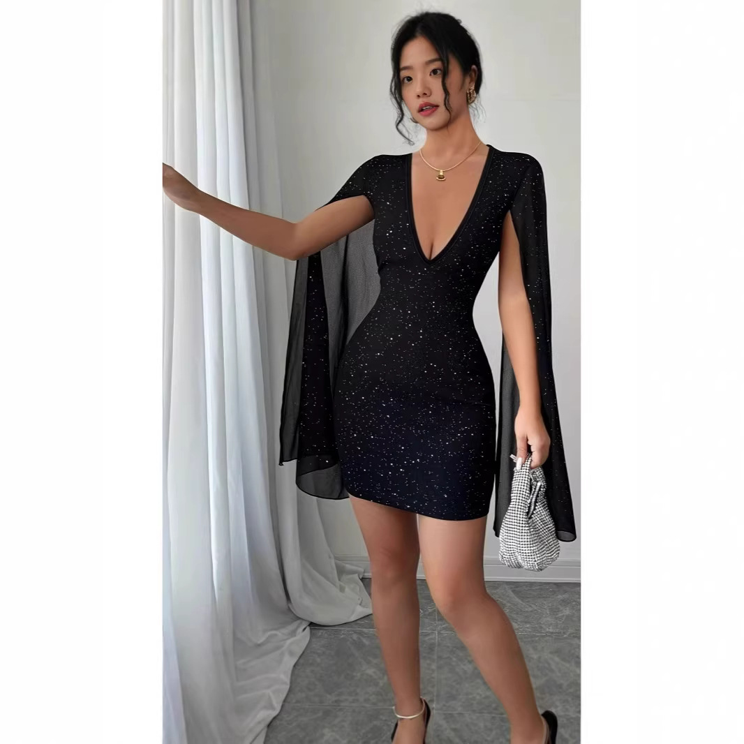 V Neck Bodycon Midi Dress Eleg - Women Formal Party Wear Dress ulasan dan harga