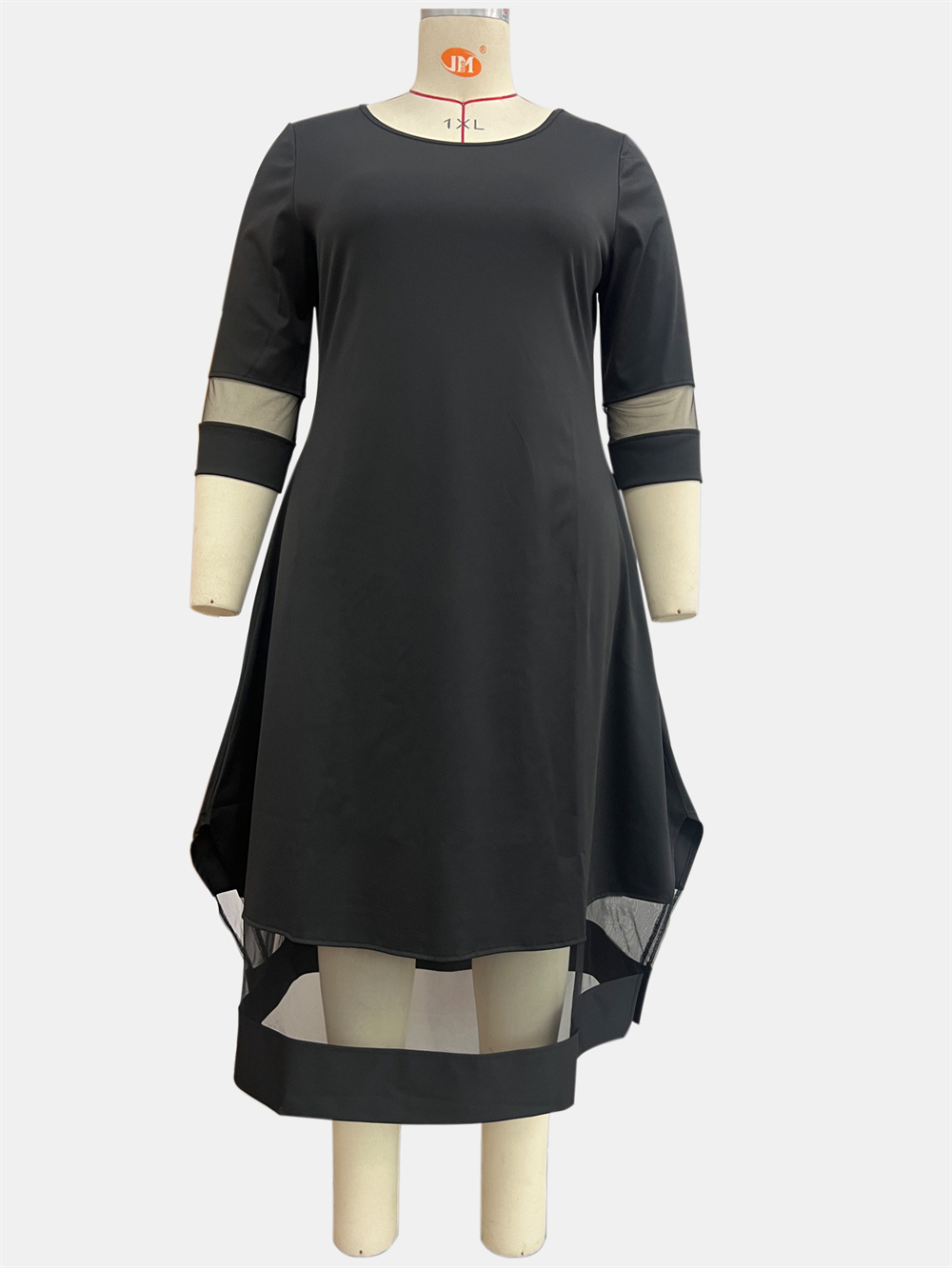 GIBSIE Plus Size Black Contras - Women Formal Office Wear Tops ulasan dan harga