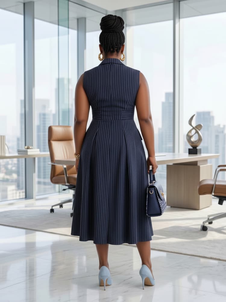 Plus Size Lapel Sleeveless Dou - Women Formal Office Wear Tops ulasan dan harga