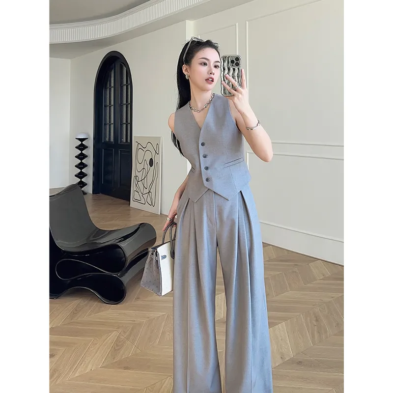 Women's Sleeveless Vest Wide-L - Women'S Formal Wear Pants ulasan dan harga