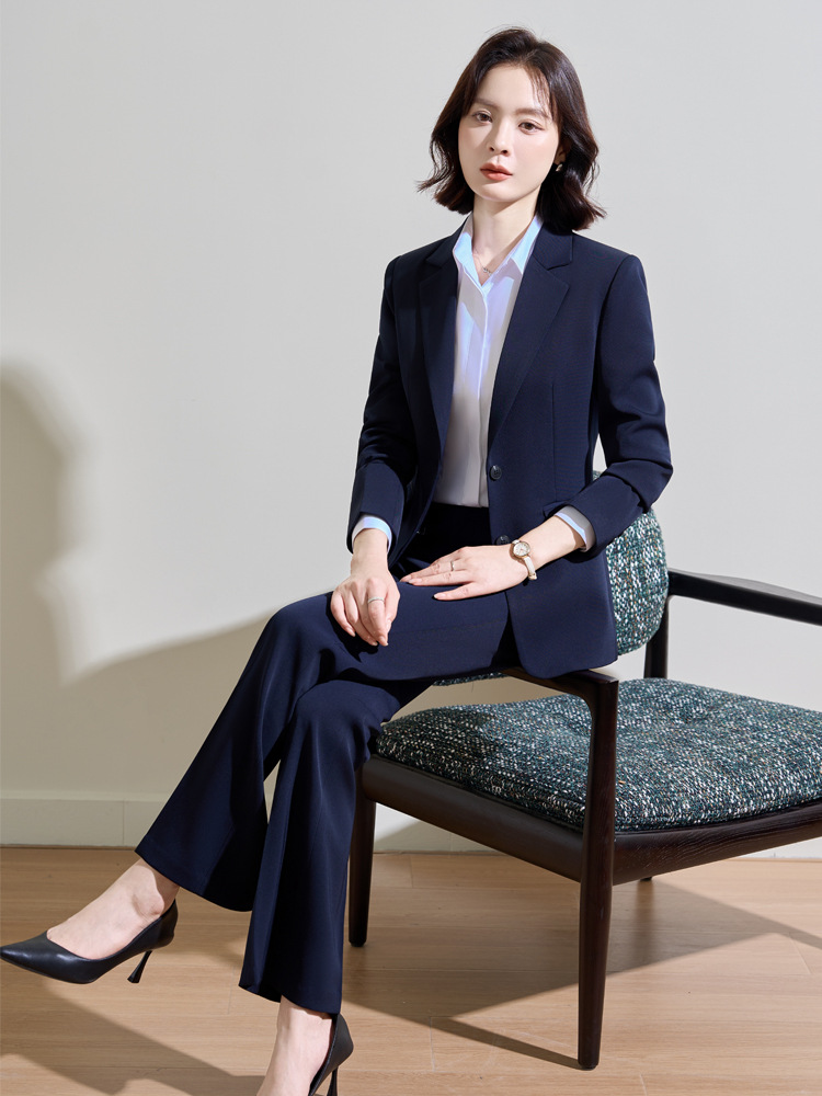 Navy blue professional suit fo - Women Formal Wear For Interview ulasan dan harga