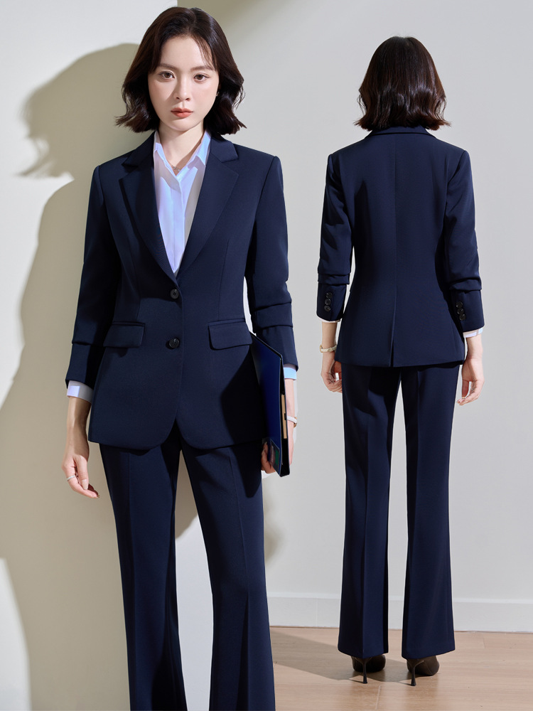 Navy blue professional suit fo - Women Formal Wear For Interview ulasan dan harga