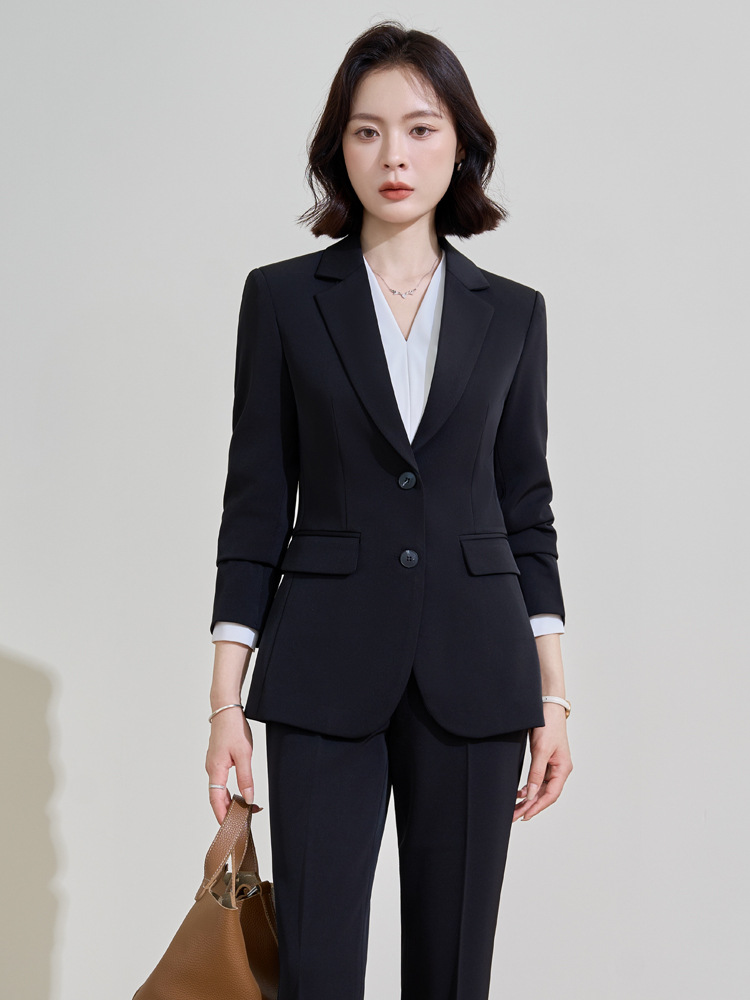 Navy blue professional suit fo - Women Formal Wear For Interview ulasan dan harga