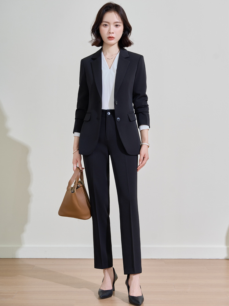 Navy blue professional suit fo - Women Formal Wear For Interview ulasan dan harga