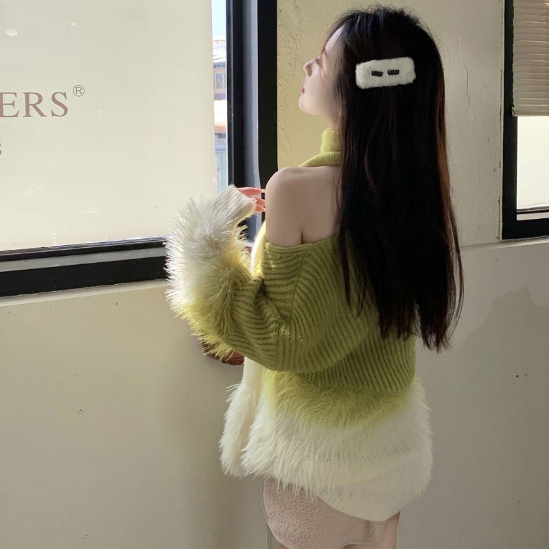 Women's Gradient V-Neck Sweate - Cashmere Sweater Formal ulasan dan harga