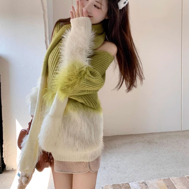 Women's Gradient V-Neck Sweate - Cashmere Sweater Formal ulasan dan harga