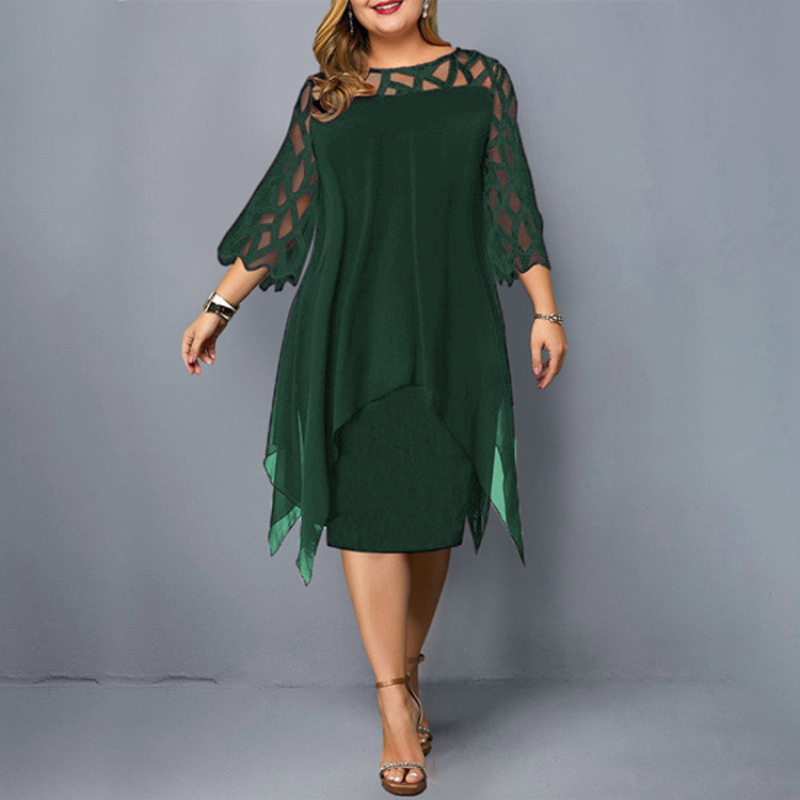 New Elegant Lace Mesh Plus Siz - Women Formal Office Wear Tops ulasan dan harga