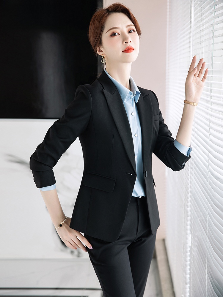 Gray Suit Set for Women Spring - Women Formal Wear For Interview ulasan dan harga