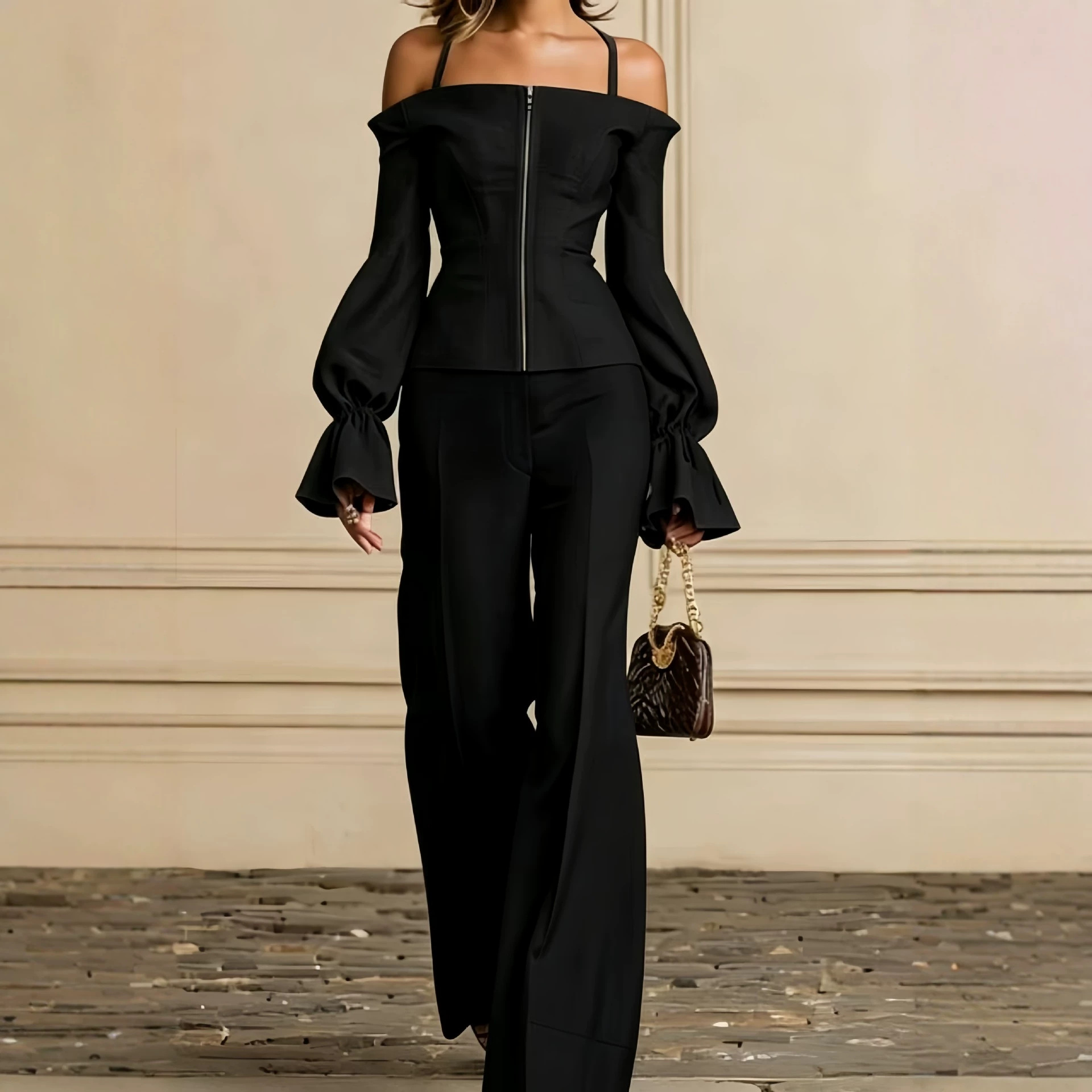 2 Piece Pants Set Women Solid  - Women'S Formal Wear Pants ulasan dan harga