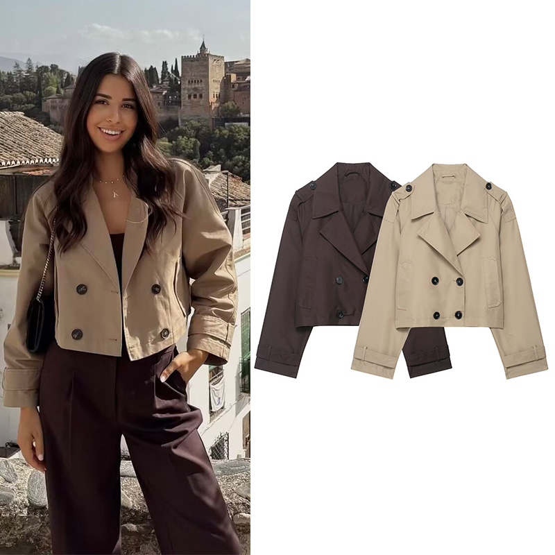 Women's Fashion Double Breaste - Trench Coat Formal ulasan dan harga