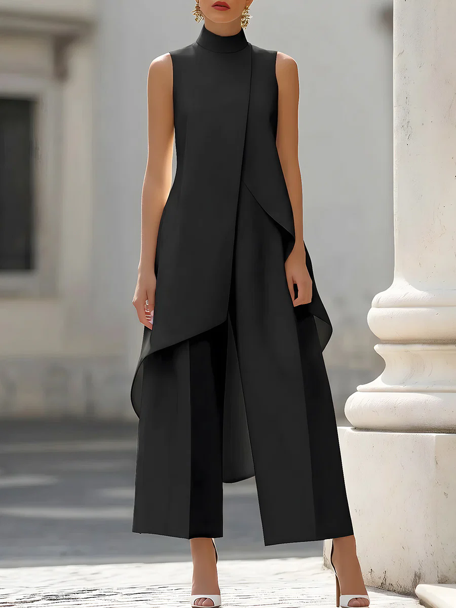 Sleeveless High Neck Asymmetri - Women'S Formal Wear Pants ulasan dan harga