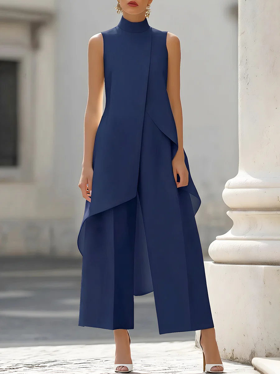 Sleeveless High Neck Asymmetri - Women'S Formal Wear Pants ulasan dan harga