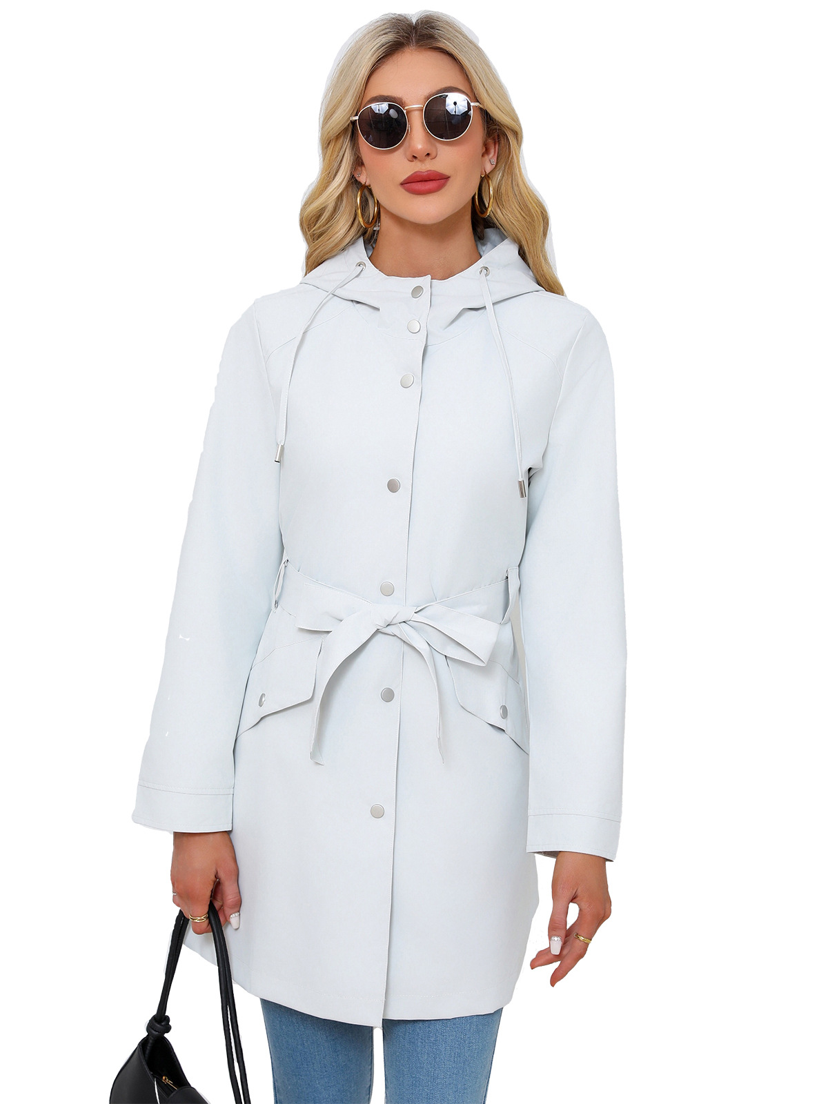 Spring Autumn New Hooded Water - Trench Coat Formal ulasan dan harga