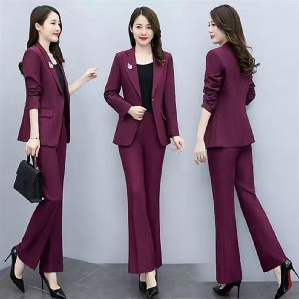 2 Pcs/Set Lady Formal Coat Pan - Women'S Formal Wear Pants ulasan dan harga