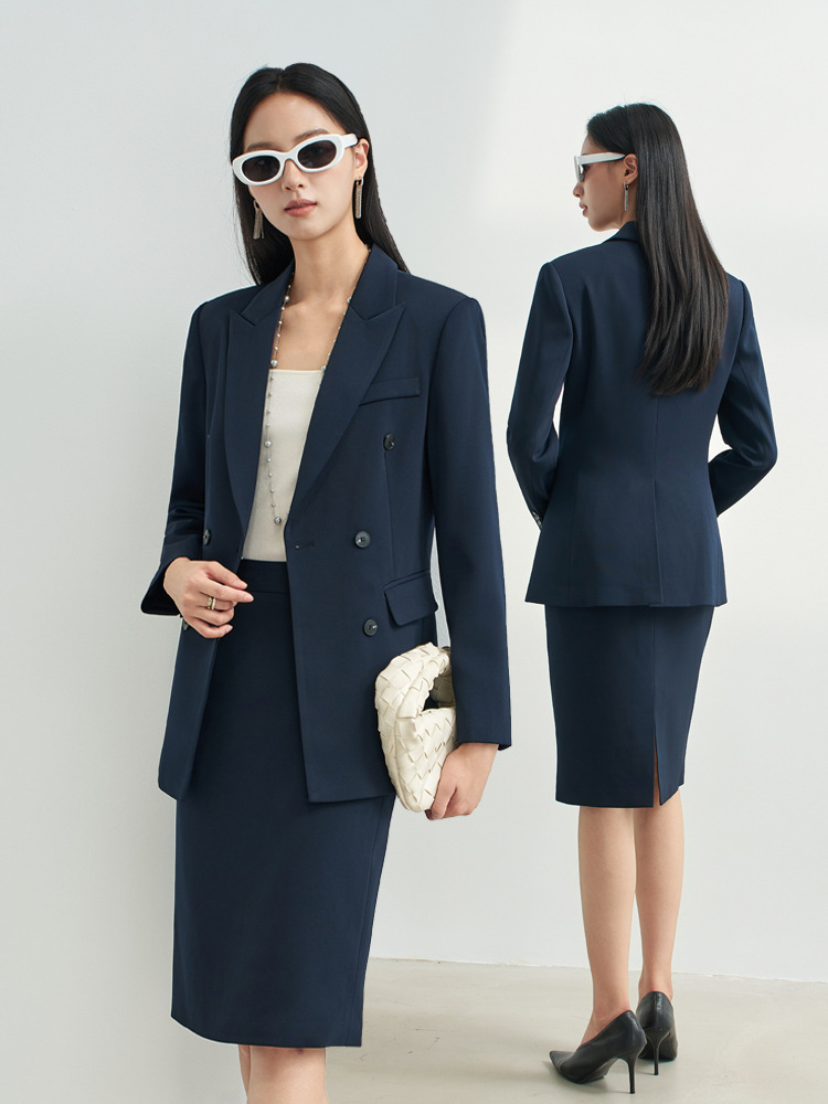 Navy Blue Professional Skirt S - Women Formal Wear For Interview ulasan dan harga
