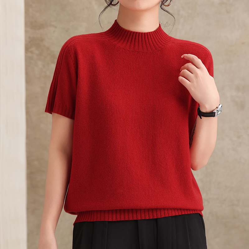 Cashmere Blend Knitted Short S - Cashmere Sweater Formal ulasan dan harga